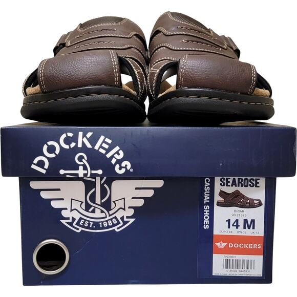 Dockers Men Shorewood Slingback Fisherman Sport Sandals Size US 14M Briar Brown
